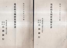 ※明治36年上半季・下半季第28期・29期営業報告書　茨城県新治郡石岡町　株式会社石岡銀行 （株主名簿アリ）
