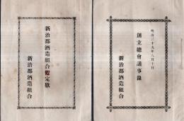 ※明治39年新治郡酒造組合仮定款・創立総會議事録　2冊 　議長大和田三郎左衛門