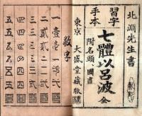 ※習字手本　七體伊呂波附名頭、國盡　全　北淵先生書　大盛堂藏板