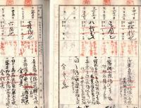 ※明治42年質物臺帳　茨城縣北相馬郡小文間村（現取手市）木村臺作　衣類夜具蚊帳諸道具穀物類等流質期限・利子の割合等々　金融資料