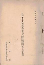 ※農村中堅人物錬成講習會（第二回農業報国推進隊地方訓練）修了者名簿　昭和18年3月　茨城縣