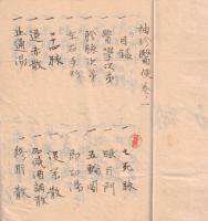 ※明治三十六年七月一日筆記　袖珍醫便巻ノ一　　写本