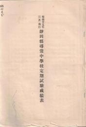 ※明治25年3月施行静岡縣尋常中学校定期試験成績表　倫理三角法物理約点等・安倍富士豊田庵原志太榛原等郡市名等々