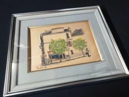 1973年・桑田喜好「テルトル・モンマルト」水彩画・桑田㐂好 （額縁無し発送可）