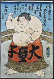秀ノ山雷五郎　門人　大童子銀太夫土俵入之図