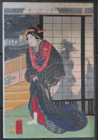 座しきの名月　芳員画