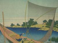 千繪の海　総州利根川　北斎画　(浮世絵)