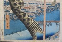 名所江戸百景　水道橋駿河臺　Suidobashi and Surugadai, from the Series One Hundred Scenic Spots of Edo
