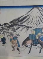 木曽街道 追分宿 浅間山眺望　木曽街道六拾九次