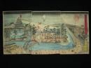 松本中学校開校式繁栄之圖　松本城・気球・花火・夜景 　松本中学校（現・松本...