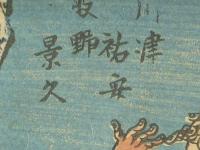相撲絵 / sumo　俣野景久×河津祐泰　相撲で対戦、初めて「河津掛け」　英泉画