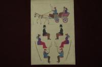 文部省発行教育錦絵 　馬車組立　立版古　全3