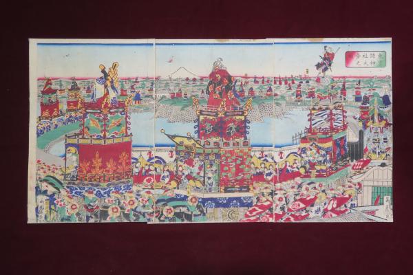 油絵 絵画 【藤祭り】 藤城清治 影絵 光と影の世界 夏 祭り ポスター 印刷 壁アート 油彩画