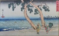東海道　はま松　廣重画　カレンダー　木版