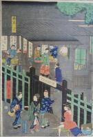 横浜異人館之圖　二代廣重画　文久元年