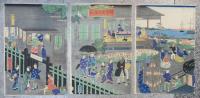 横浜異人館之圖　二代廣重画　文久元年