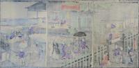 横浜異人館之圖　二代廣重画　文久元年