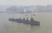 マルタ軍港ニ於ケル駆逐艦 杉　大正七・八年地中海遠征紀念　寫眞