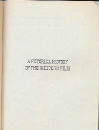 A pictorial history of the western film