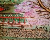 春乃雲上殿（焼絵）　横井弘三 画