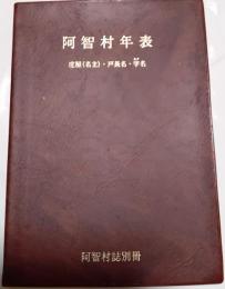 阿智村年表　庄屋(名主)・戸長名・字名　阿智村村誌別冊