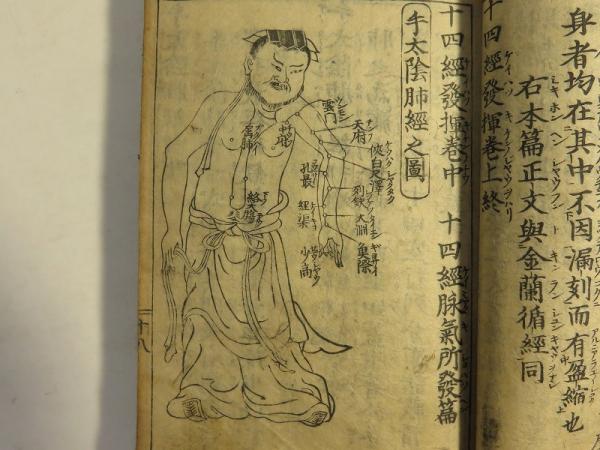 世界有名な 十四経 全 古本、中古本、古 / 燦々堂 / 新刊十四経絡発揮 内題 版画