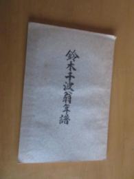 鈴木千波翁年譜　　【俳号天波　　長野県南佐久郡平賀村】