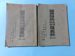 薬用植物栽培採取講義録　第一号、第二号　2冊