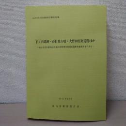 下ノ内遺跡・春日社古墳・大野田官衙遺跡ほか ＜仙台市文化財調査報告書＞