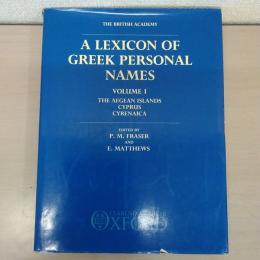 A Lexicon of Greek Personal Names: The Aegean Islands, Cyprus, Cyrenaica (1)