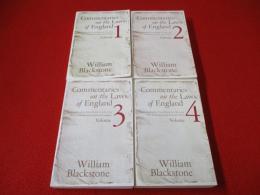 Commentaries on the Laws of England　全4巻揃い 【洋書】