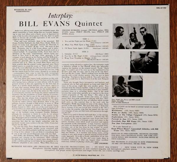 中古レコード］インタープレイ/ビル・エヴァンス INTERPLAY/BILL EVANS