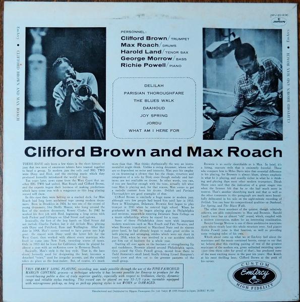 中古レコード］クリフォード ブラウン アンド マックス ローチ