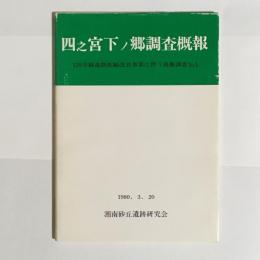 四ノ宮下ノ郷調査概報　１２９号線道路拡張改良事業に伴う発掘調査NO.1