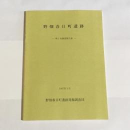 野畑春日町遺跡 : 調査報告書