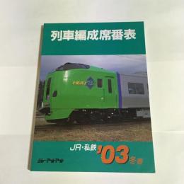 列車編成席番表　２００３冬春