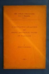 A syntactic Analysis of basic Sentence Types in Tagalog