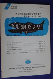 神奈川県温泉地学研究所報告　第20巻　第3号　観測だより