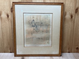 額装版画/　長谷川彰一　La ville flotte sur la mer