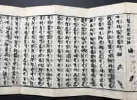 経本「真言諸経陀羅尼常用集」上下2冊揃 明治 折本 梵語 木版