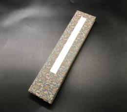短冊帖 白帖 両面 30葉 絹地 無地 金縁 良好