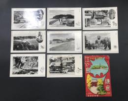 絵葉書 江の島 鎌倉 8枚入 袋入 古写真 白黒 ENOSHIMA/KAMAKURA