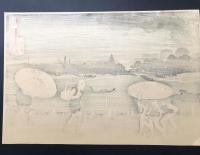 木版画 復刻版 歌川国芳「東都御厩川岸之図」大判 名所画 浮世絵 錦絵