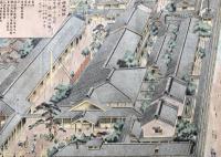 石版画「愛知県名古屋合資会社愛知物産組織工場之図」明治26年