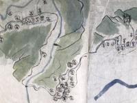 古地図 肉筆「西明寺村 列戸界図面」明治10年 秋田県仙北郡