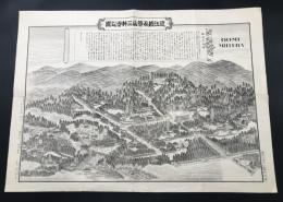 古地図「近江国長等山三井寺之図」明治35年 石版刷り 園城寺版 柳田暹/出版 滋賀県 戦前
