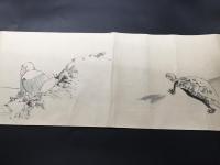 絵巻物 水彩肉筆 明治後期 １７図 花渓/銘