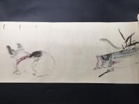 絵巻物 水彩肉筆 明治後期 １７図 花渓/銘
