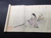 絵巻物 水彩肉筆 明治後期 １７図 花渓/銘