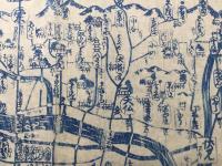 古地図 木版画「京都名所案内図」幕末～明治 扇や正七
